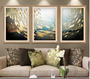 Bộ 3 tranh canvas “Cá Vàng Hội Tụ” TGT0365
