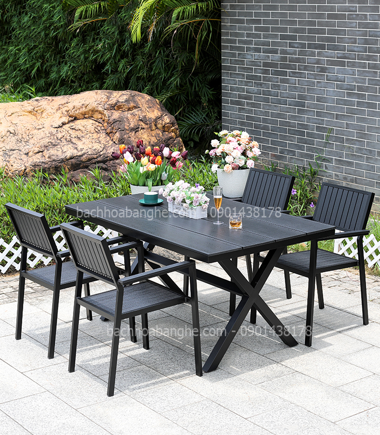 Bộ bàn ghế cafe bàn ghế ăn nhà hàng sân vườn nhôm đúc 206